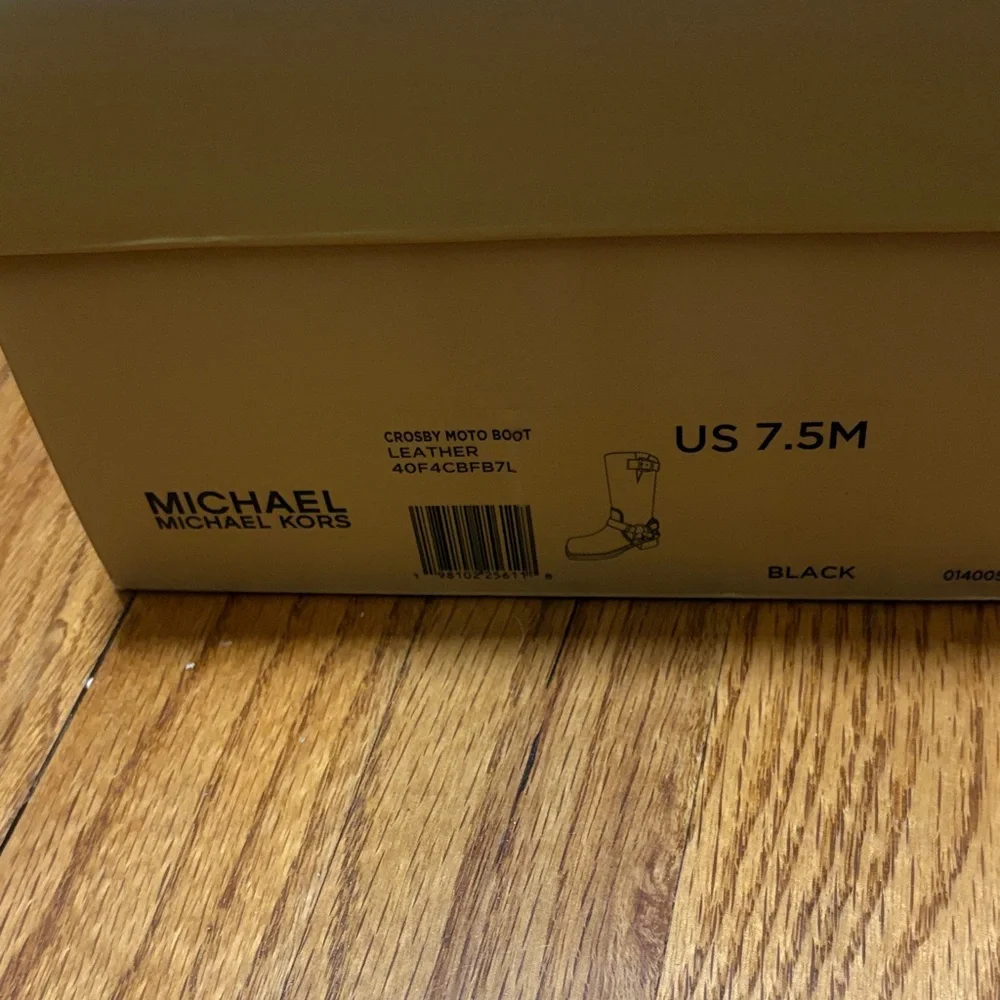 Michael Kors Black Leather Combat Boots - Picture 4 of 13